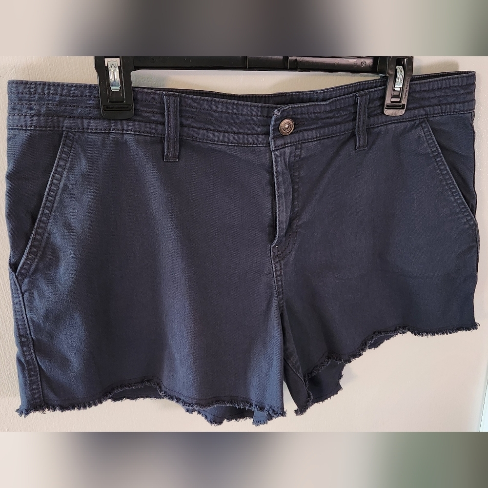 PrAna Sancho Navy Blue Denim Shorts Size 12